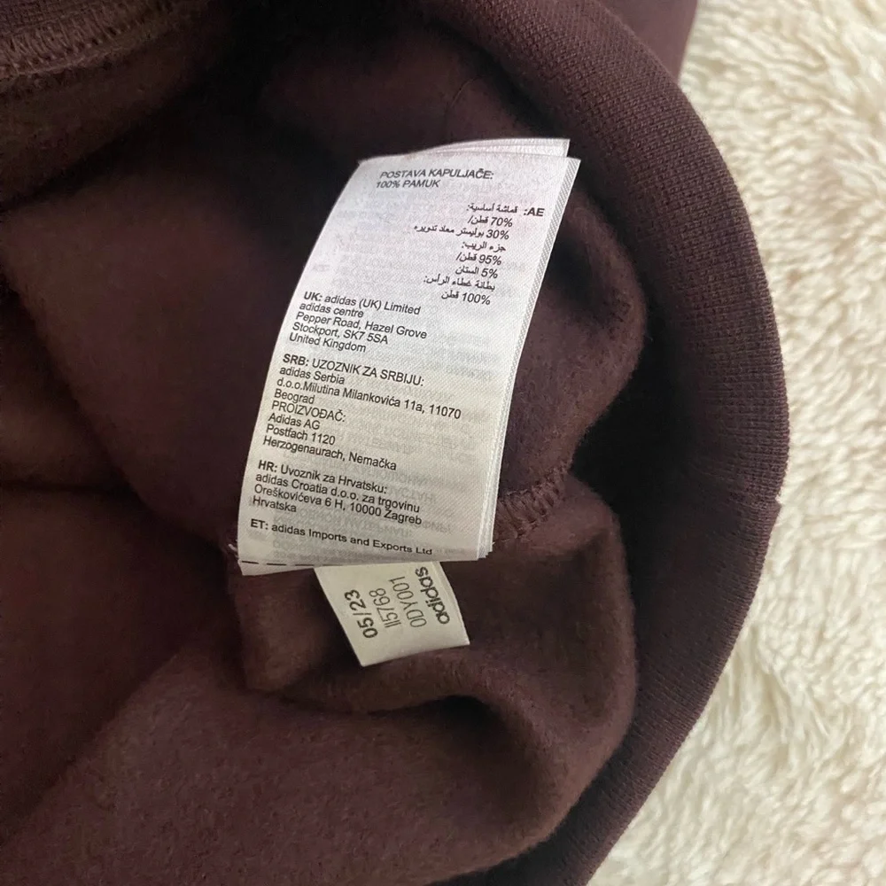 Men’s Adidas Hoodie, Brown, Size Large, NWT - Picture 4 of 6